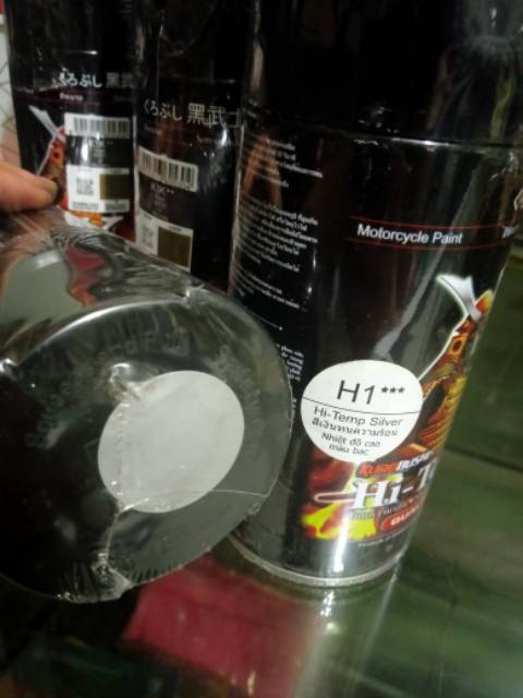 PILOK/PYLOK SAMURAI  ANTI PANAS HITAM dan SILVER  HI-TEMP H2*** CAT SEMPROT 300ML