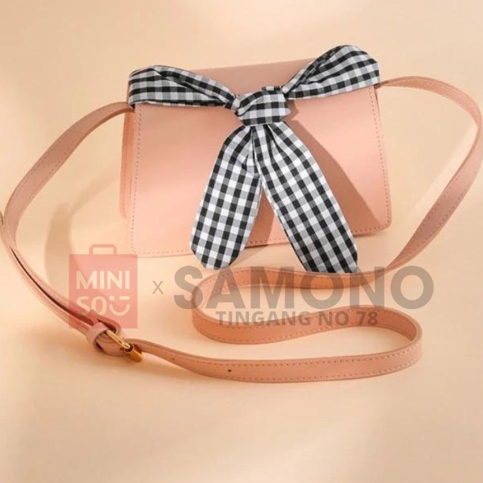 Miniso Crossbody Bag with Silk Scarf Tas Selempang Tas Wanita