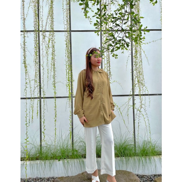 Mika Top Crinkle - kemeja wanita rayon crinkle