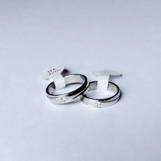 Cincin titanium putih / silver cincin coupel