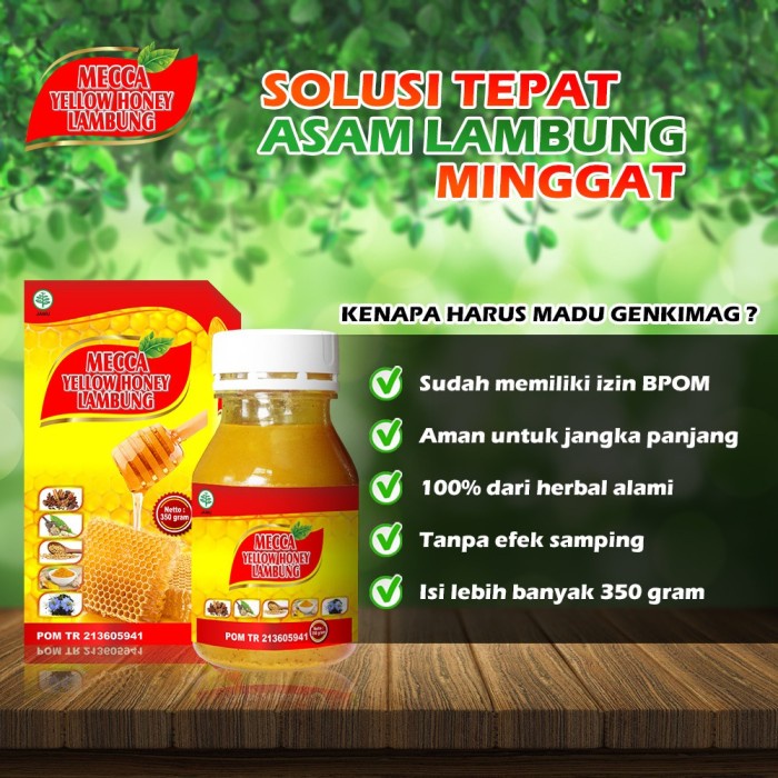 MECCA MADU KUNING SEHAT LAMBUNG MECCA / OBAT MAGH HERBAL ASAM LAMBUNG TERMURAH