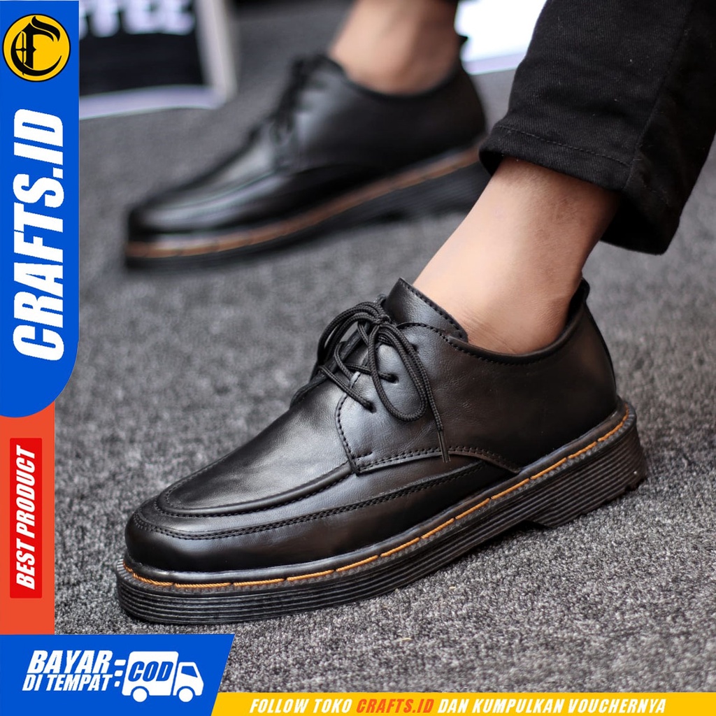 CRAFTS - Sepatu Formal Pria Pantofel Docmart Hitam