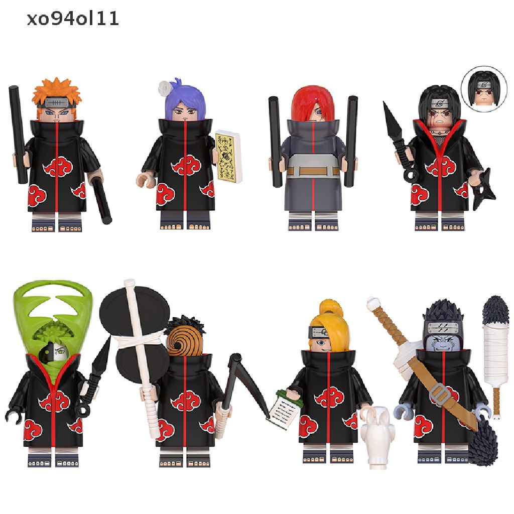 Xo 8pcs Mainan Balok Bangunsusun Model Lego Minifigures Naruto Comic Untuk Anak