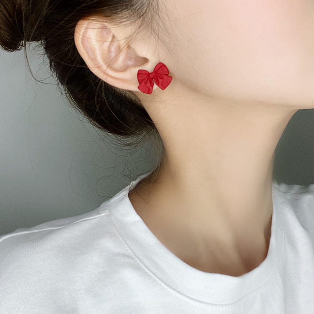Suyo Anting Fashion Korea Style Bow Earrings Resin