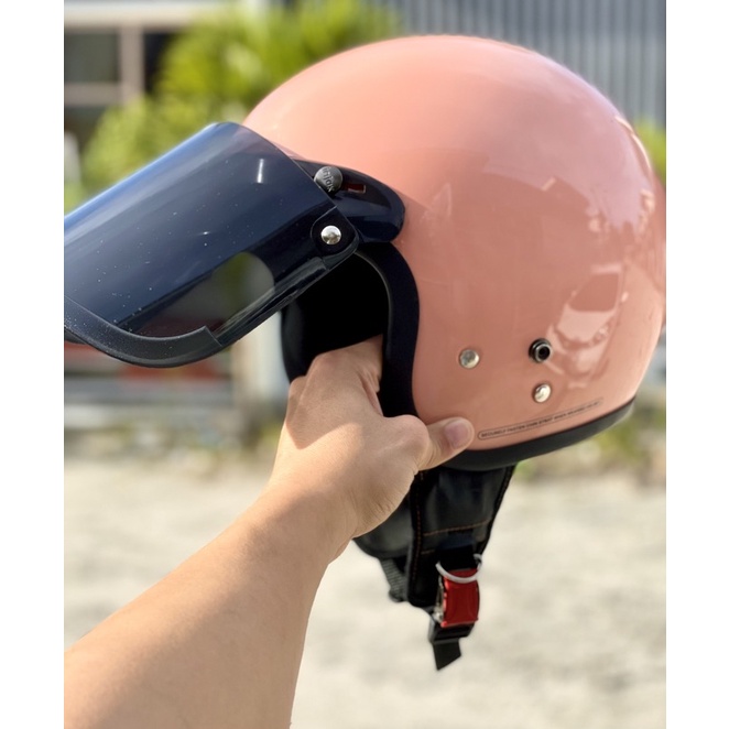 Helm Bogo Dewasa Retro Kaca Datar Sni