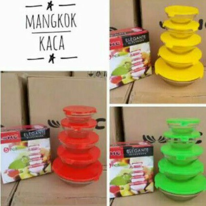 HC GLASSWARE / GLASS BOWL SET / MANGKOK KACA SET ISI 5 / GLASS BOWL KACA