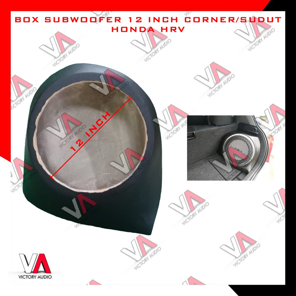 Box Sudut Bahan MDF 18mm Subwoofer Audio Mobil 12 Inch Honda HRV High Quality Product Baru