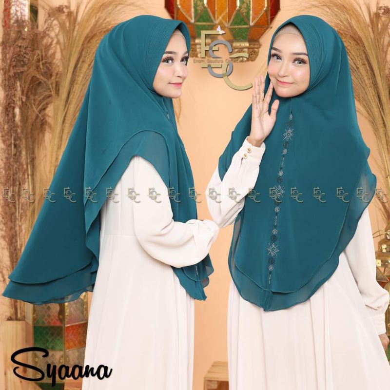 KHIMAR CERUTY SYAANA PAYET BY 6 SAUDARA 2 LAYER PAYET CANTIK (ORI)