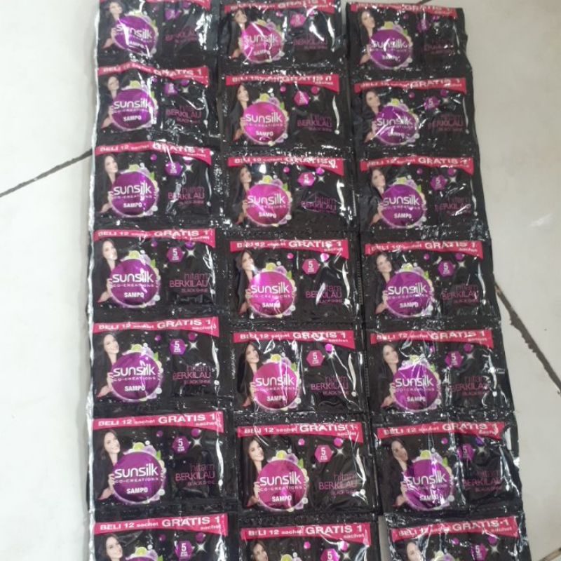 Shampoo sunsilk kemasan sachet 9ml ( isi 12 sachet )
