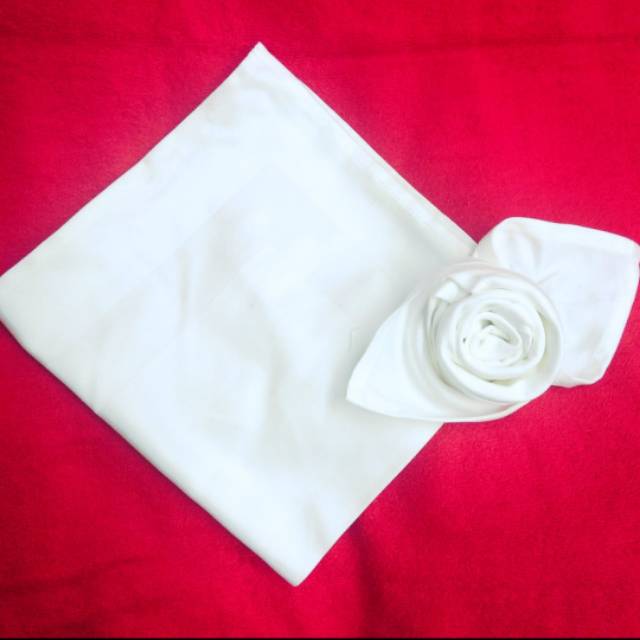 Napkin katun damask putih