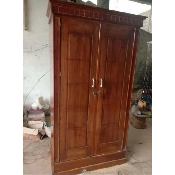 lemari kayu jati pintu 2 finishing plitur