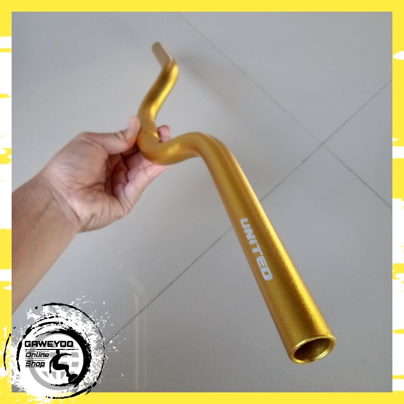 Stang Sepeda Lipat Seli Minivelo Minion United Alloy Emas