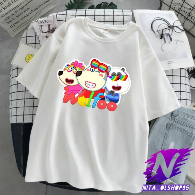 baju anak wolfoo kaos wolfoo luci dan Pando