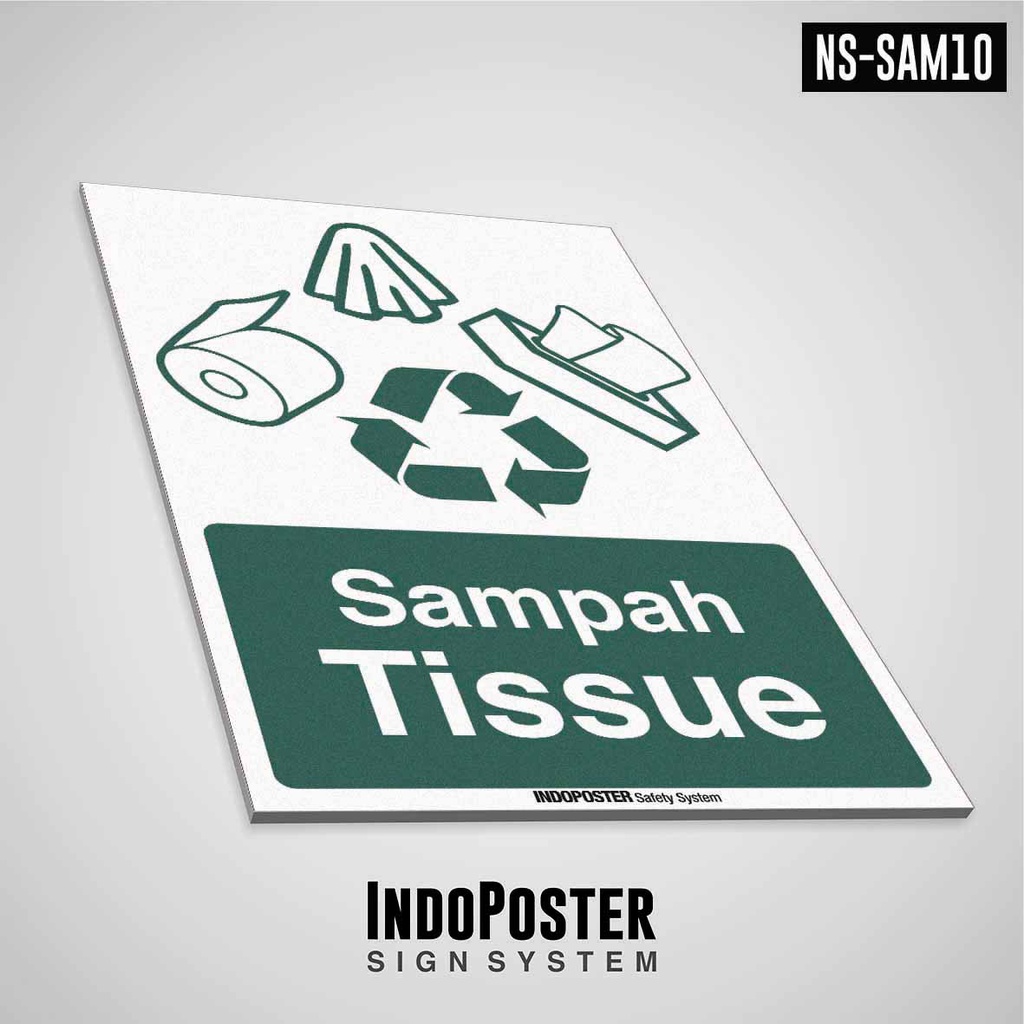 

Safety Sign Rambu K3 PVC ISO Sampah Tisu Tissue M 45x30cm