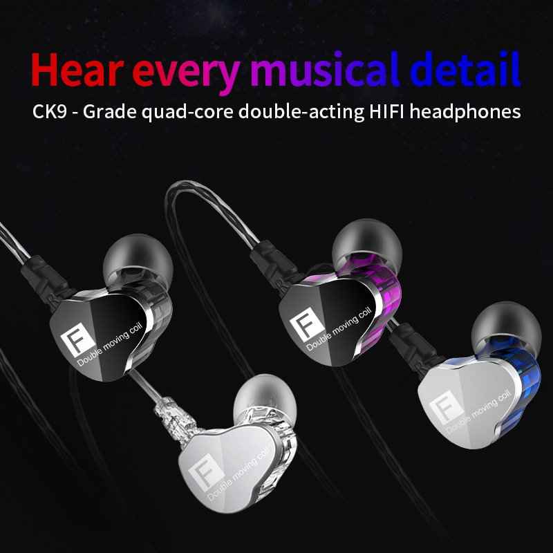 Qkz Ck9 Earphone In Ear Stereo Dengan Mic + Kabel Jack 3.5mm