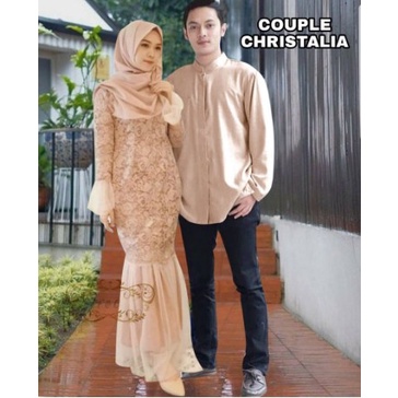 SET COUPLE CHRISTALIA JUMBO SIZE L-XXXL GAMIS COUPLE DUYUNG BAJU MUSLIM COUPLE / GAUN PESTA JUMBO KE