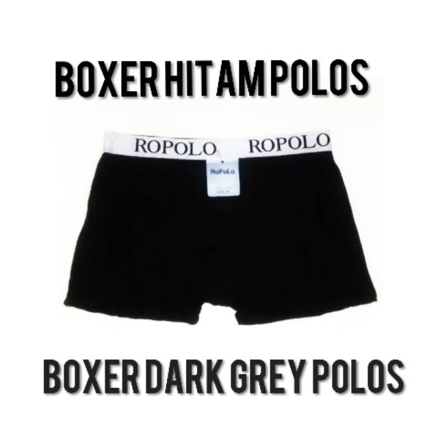 Ropolo Celana Boxer Hitam Polos