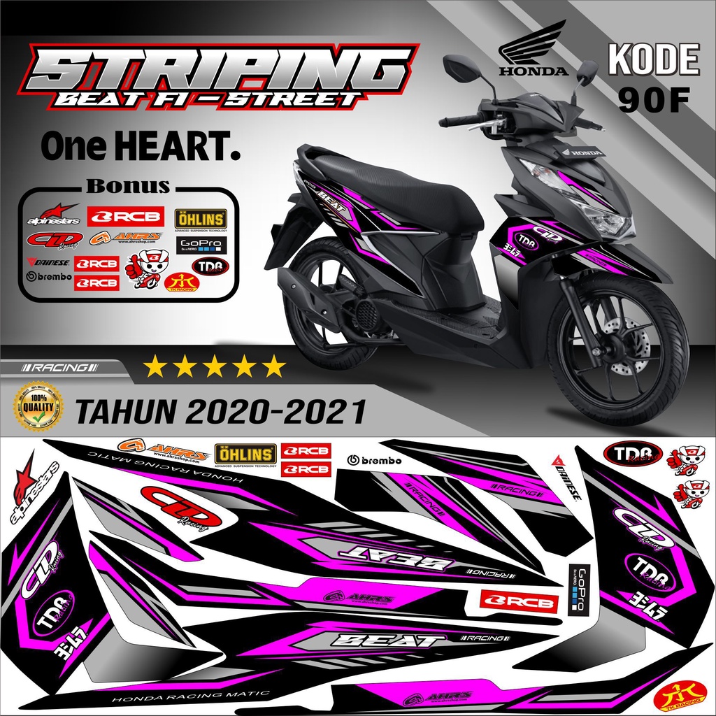 Striping Beat New 2021 Stiker Lis Motor Beat kode 90