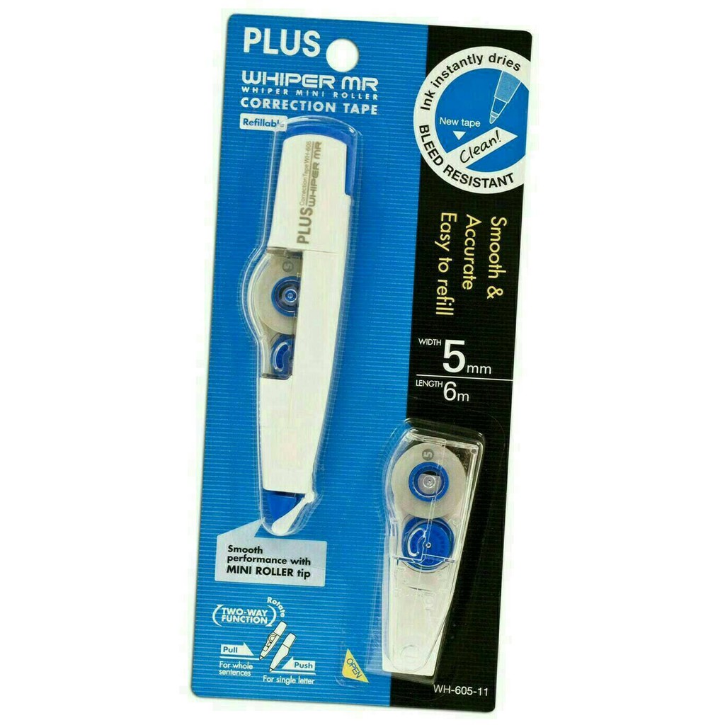 

Correction Tape PLUS WH605 Whiper MR tip ex kertas