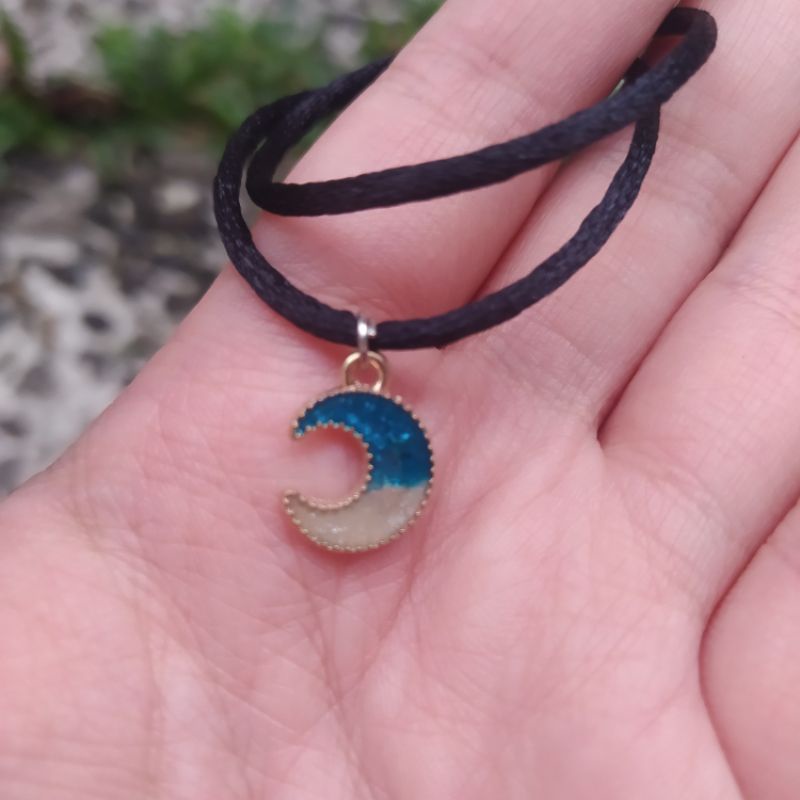 BRACELET MOON & STAR / GELANG BULAN BINTANG COUPLE PERSAHABATAN BESTIE UNIK MURAH-Bulan biru