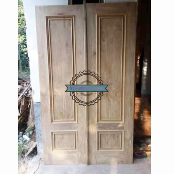 Pintu kusen untuk rumah minimalis bahan kayu jati mentahan