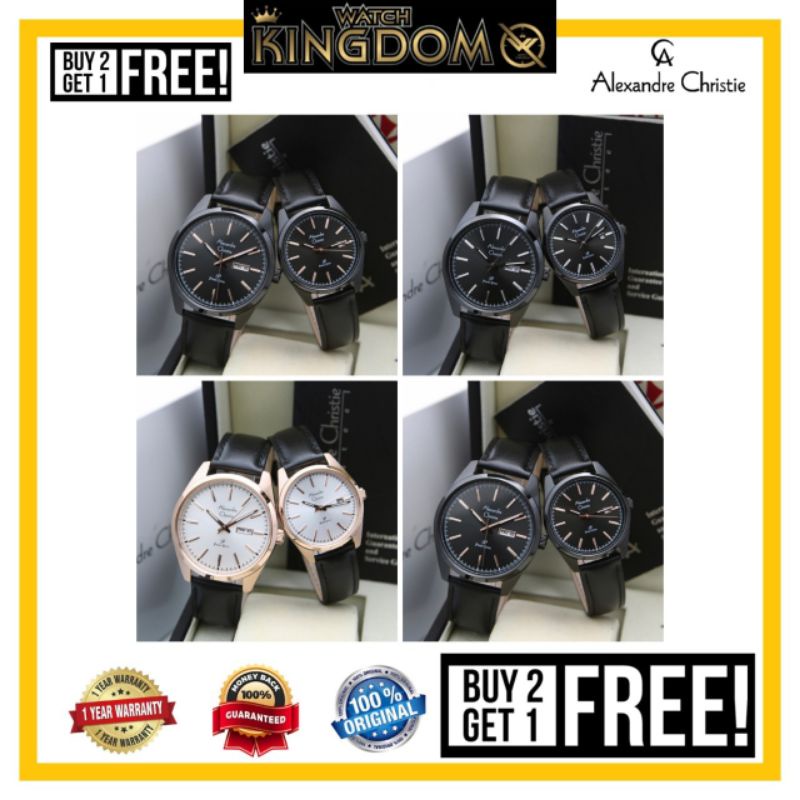 Terbaru Jamtangan couple harga satuan Alexandre christie primo ac1025 / 1025 Original garansi 1thn