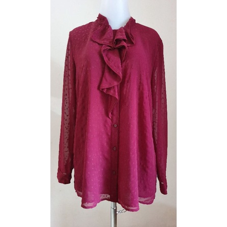 Premium - Atasan/Kemeja Kerja Merah Wanita (Crocodile Ladies)