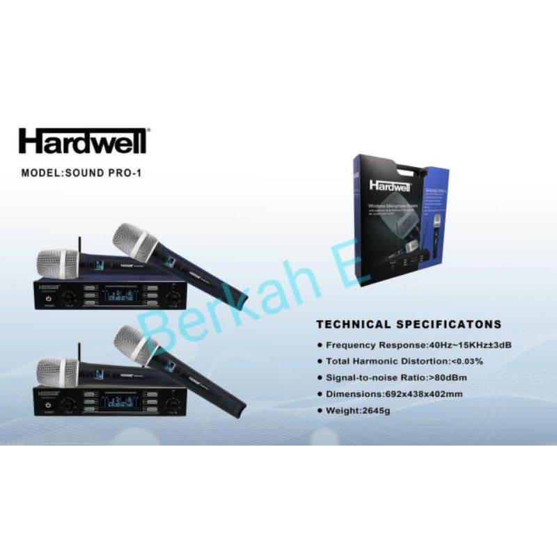 Mic Wireless Hardwell Soud pro 1 Microphon Dual Handle Original