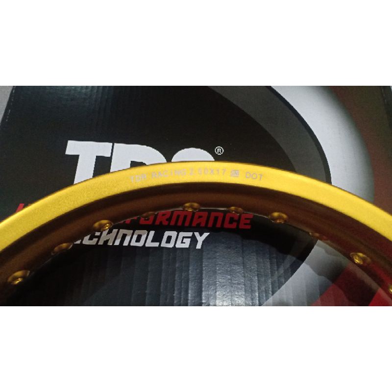 PROMO TDR RIM VELG W SHAPE KOTAK 250 VELK PELEG RING 17 MATTE GOLD MATTE RED MATTE