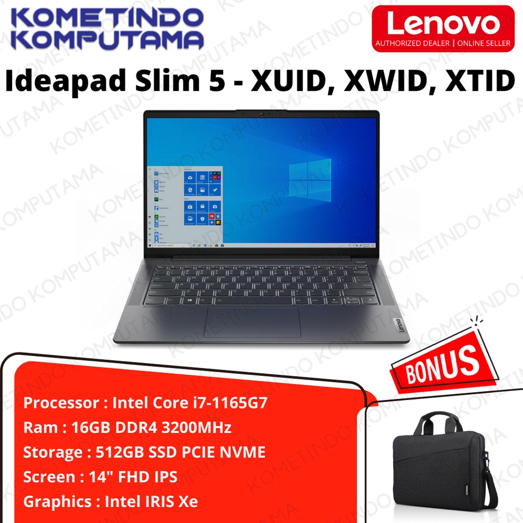 LAPTOP Lenovo Ideapad 5 Core i7-1165G7 16GB 512GB SSD IRIS 14&quot; XWID XTID XUID - Garansi Resmi ORIGINAL 100%