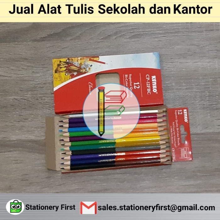 

WARNAPENSIL- PENSIL WARNA KENKO BICOLOR 24 WARNA CP-12FBC -PENSIL WARNA