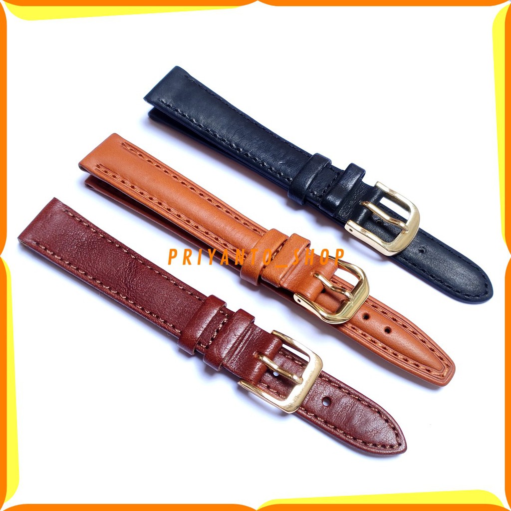 Tali Jam Tangan Kulit wanita14mm Leathers Strap Watch Wanita 14mm Buckle Glod