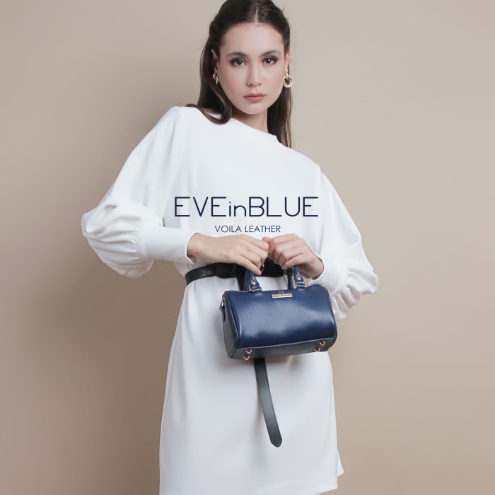 Tas Selempang Handbag Speedy Mini Kulit Asli Voila Eve Blue