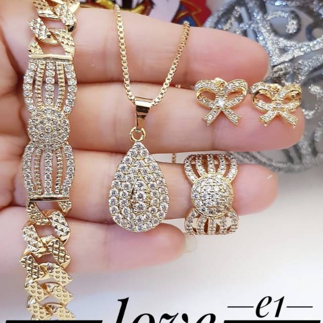 Xupuing set perhiasan lapis emas 24k 1521k