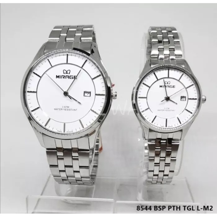 Jam Tangan Couple/Sepasang Pria-Wanita Mirage 8544 BRP Original