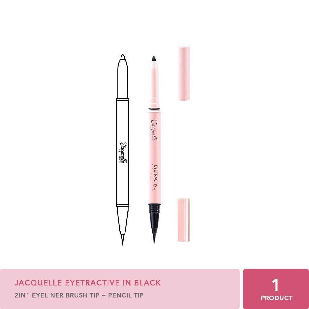 Jacquelle Eyetractive Slim Multitasking (Double-Tip Eyeliner Pen) Brush Waterproof