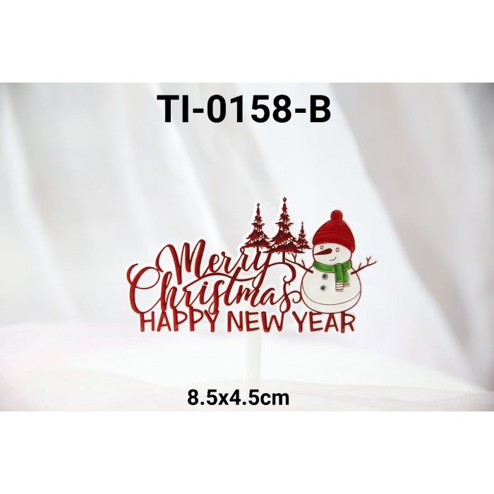 

KUE-PENGHIAS-ALAT- TI-0158-B CAKE TOPPER TULISAN NATAL MERRY CHRISTMAS SNOWMAN MERAH -ALAT-PENGHIAS-