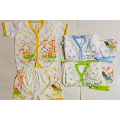 1 LUSIN SETELAN PENDEK baju pendek dan celana pendek new born