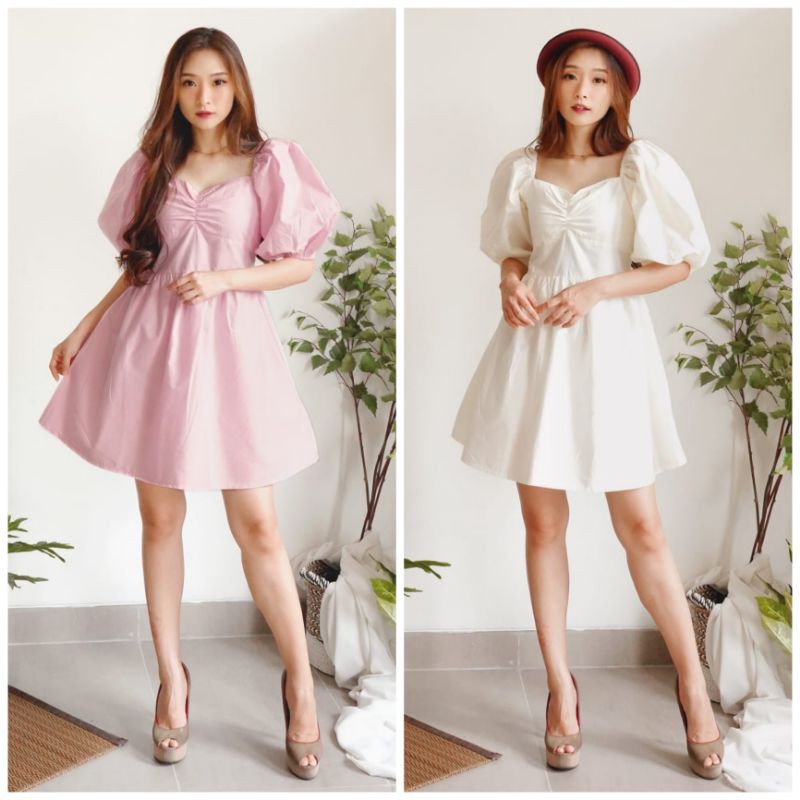 ❣️ SPECIAL PRICE ♡ PREMIUM ♡ ORIGINAL ! SWAN VINTAGE BALLERINA PLUFFY BALOON SLEEVE FLARE PARTY DRESS