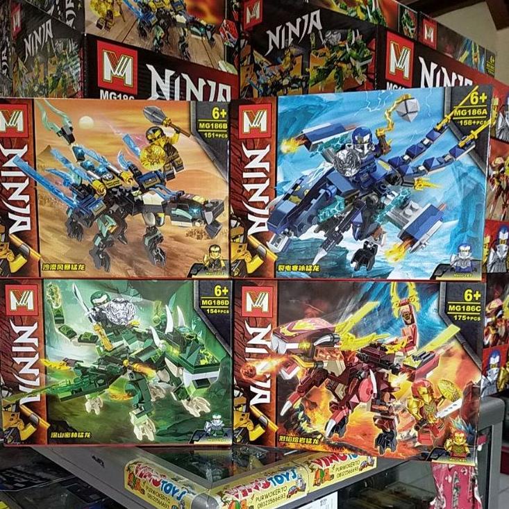 LANGSUNG KIRIM.. brick mg186 ninja naga motor dragon ninjago kai jay lloyd cole spiderman dr strange