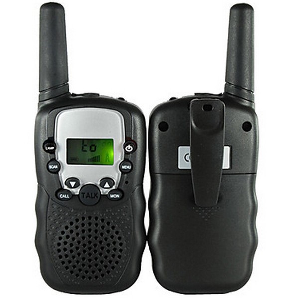Mini Pairs Walkie Talkie OMTH2FBK with LED Light 1 Pairs - T-388 - Black