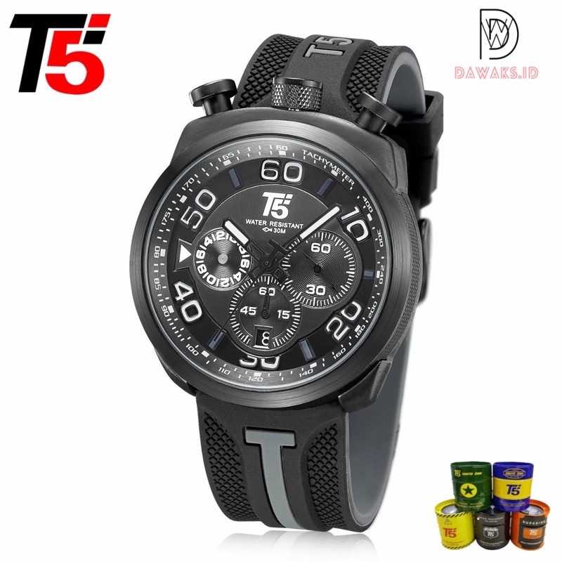 JAM TANGAN PRIA T5 H 3619 ORIGINAL CHRONO AKTIF TAHAN AIR FREE BOX+PAPER TAS JAM TANGAN PRIA MURAH