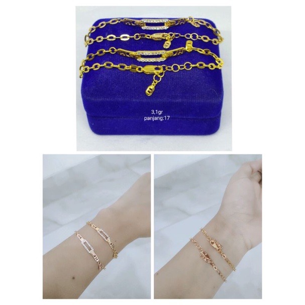 GELANG KOYE NORI + PENANG HERM*S MP /GELANG PERAK ASLI SILVER 925 LAPIS EMAS/ GELANG FASHION WANITA TERBARU