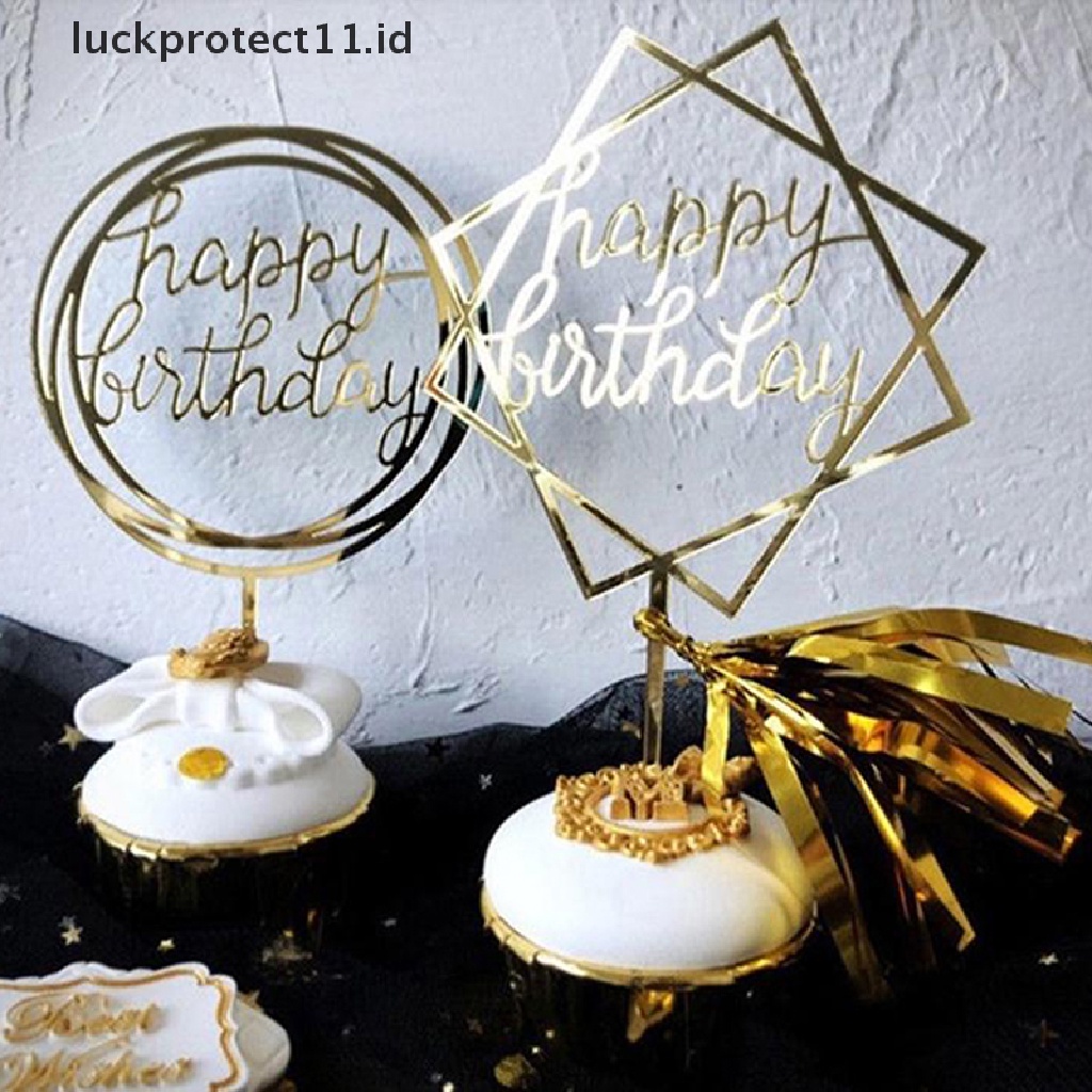 //HG&amp;ID// 10Pcs Acrylic Hand writing Happy Birthday Cake Topper Dessert Party Decoration .