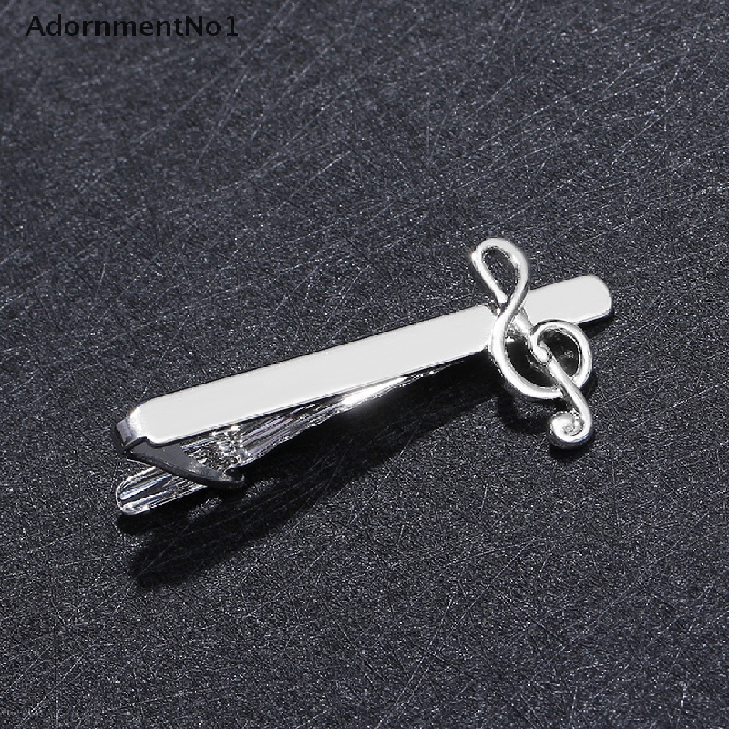 [AdornmentNo1] Fashion Men Musical Note Tie Clip Silver Business Tie Statement Decor Jewelry [new]