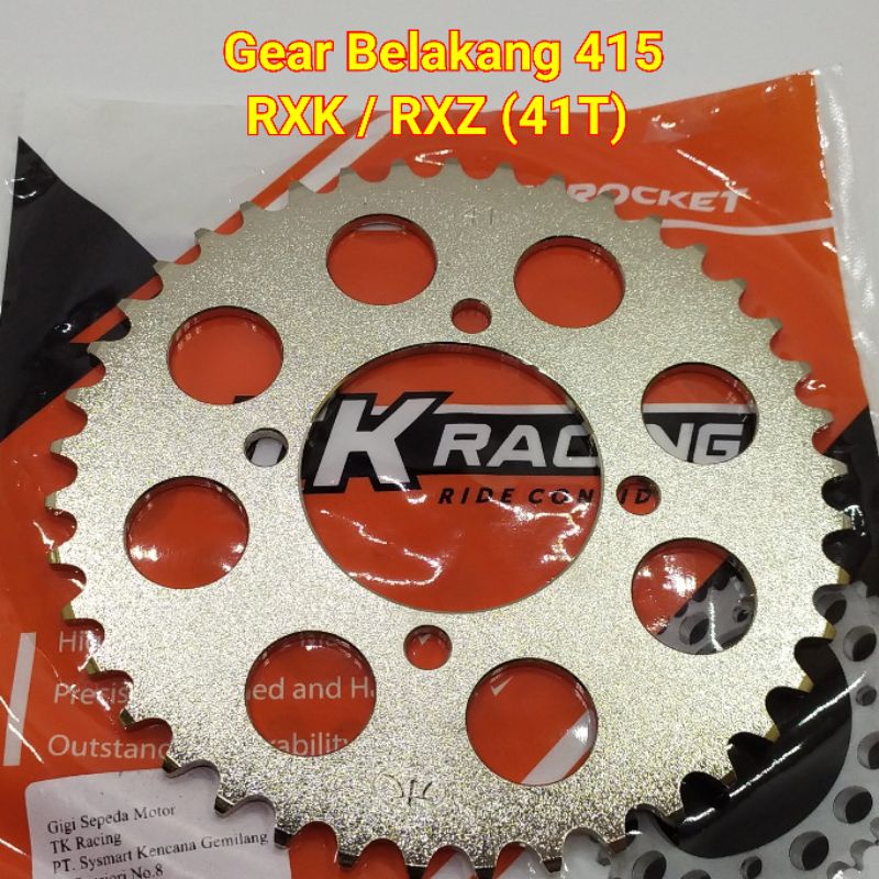 TK Racing Gear Belakang 415 RXK RX King New Fizr Vega R New Jupiter Z New MX 31T 32T 33T 34T 35T 36T 37T 38T 39T 40T 41T 42T 43T 44T 45T-41T 415