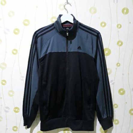 jaket tracktop adidas climalite grey black