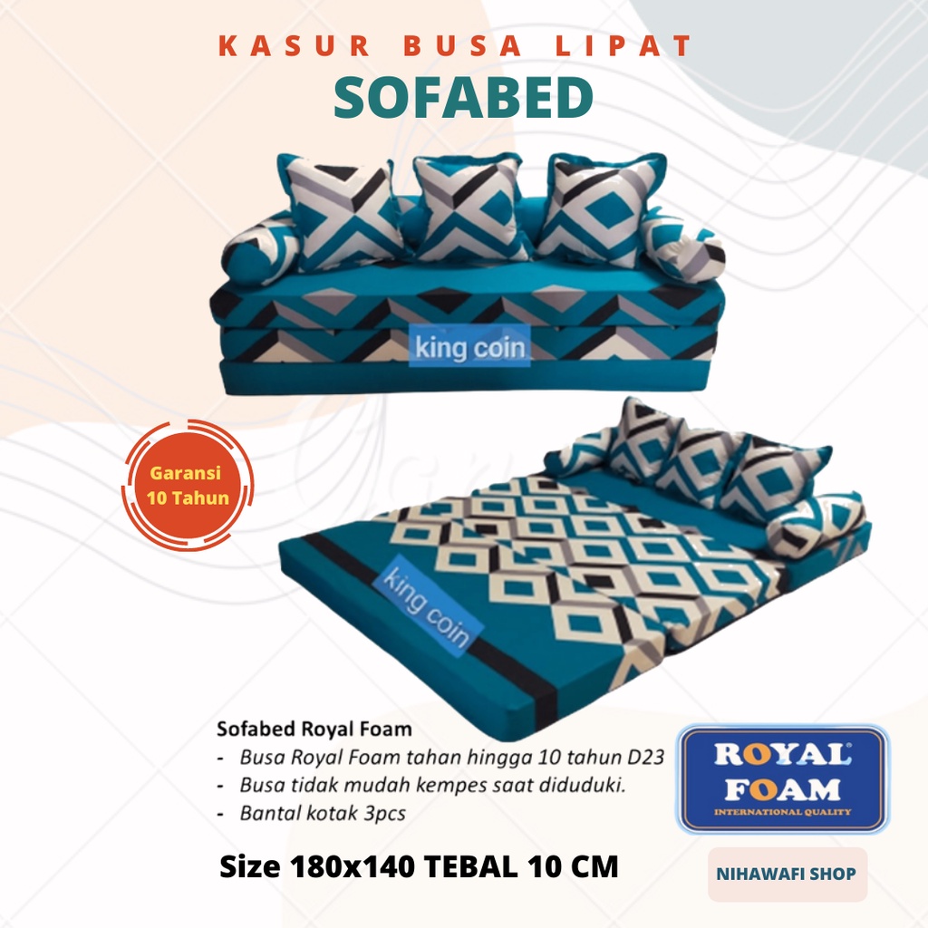 Sofabed Kursi Tamu Minimalis Garansi 10 Tahun Kasur Lipat Sofa Bed Busa Royal Foam  Kasur Busa Super