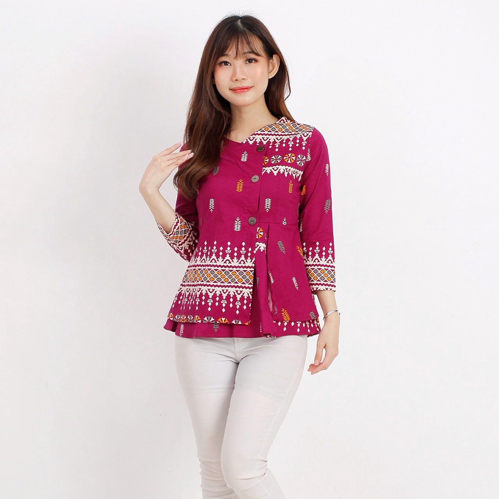 Batik wanita - Atasan blouse batik wanita fashion 184 SG-PINK S