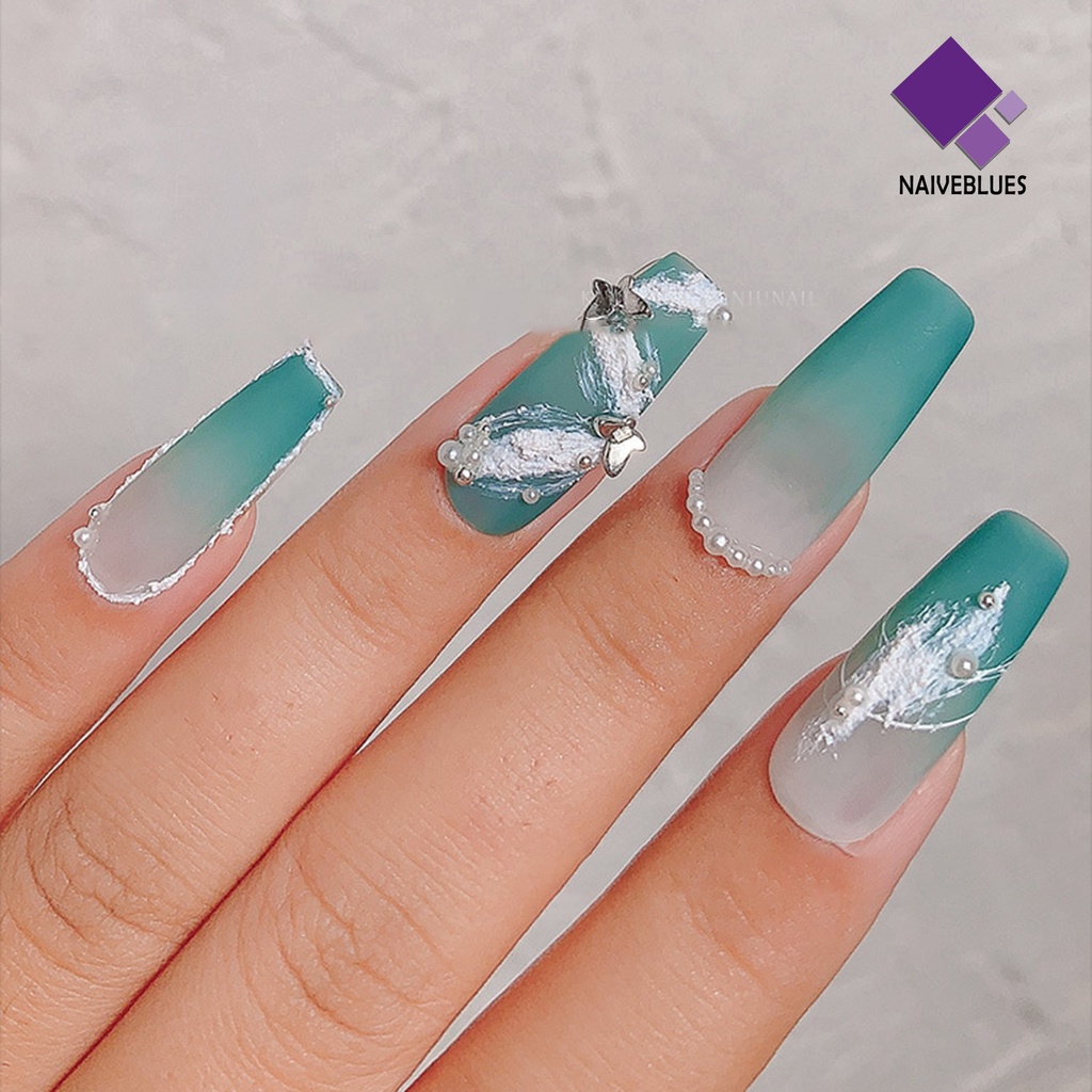 Naiveblue &gt; 10Pcs / Set Ornamen Bentuk Variasi Untuk Hiasan Kuku Nail Art 3D